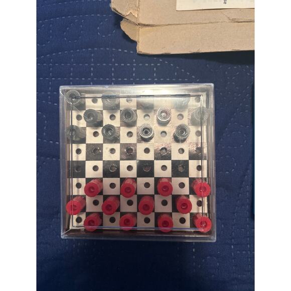 Vintage 70s Travel Trio Game Set Checkers Chess Chinese Checkers - Picture 3 of 6
